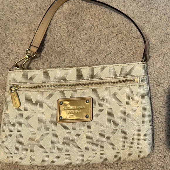 Michael Kors Collection Handbags - Michael Kors Ivory Logo Clutch